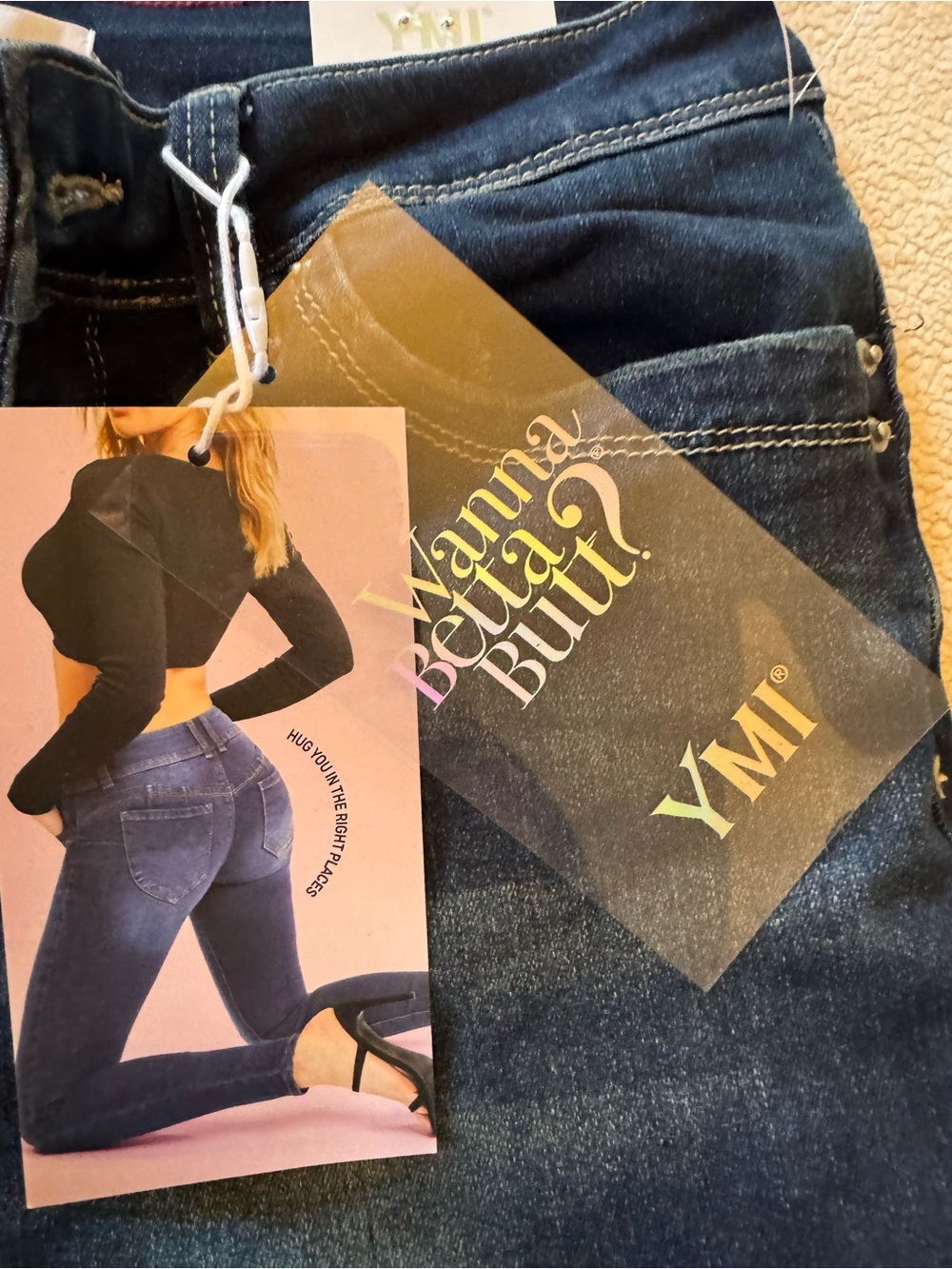 0063 YMI Dark Blue Denim Jeans with Branded Tag - Picture 3 of 8